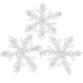 thumbnail image 1 of OAVQHLG3B 3Pcs White Snowflakes Ornaments Plastic Snowflake Decoration Large Christmas Hanging Glitter Snowflke for Christmas Tree Crafts Outdoor Decor, 1 of 9