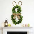 thumbnail image 1 of OAVQHLG3B 19.6 Inch Easter Bunny Wreath Spring Bunny Shaped Artificial Garland with Greenery Flower & Bow , Knot for Front Door Summer Spring Farmhouse Holiday, 1 of 6