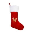 thumbnail image 1 of OAVQHLG3B 20 Inches Red Velvet with White Super Soft Plush Cuff Monogram Christmas Stockings, Xmas Personalized Embroidered Letter Stockings for Family Holiday Decorations and Xmas Tree Fireplace, 1 of 5
