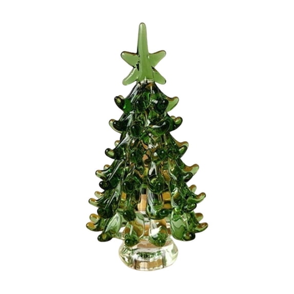 OAVQHLG3B Crystal Christmas Tree Figurines , Glass Christmas Tree Home Decor, Christmas Tree Statues Decor for Bedroom Christmas Decoration
