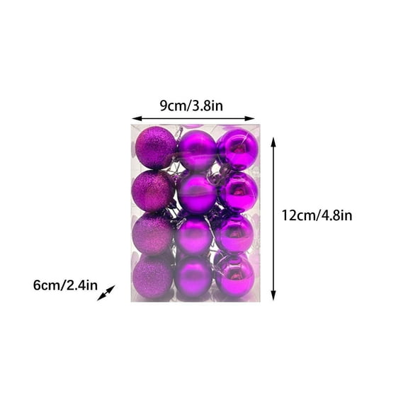 OAVQHLG3B 24Pcs Christmas Ball Mini Ornaments Party Decorations Shatterproof Festival Pendant Hangings for Xmas Tree Decor