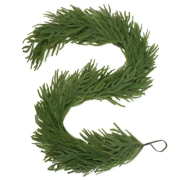 OAVQHLG3B Christmas Garlands Norfolk Pine Garland Artificial Faux Greenery Garland for Holiday Indoor Outdoor Decor 4.9 ft