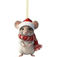 thumbnail image 1 of OAVQHLG3B Adorable Mouse Holiday Ornament, 2D Acrylic Mouse with Festive Scarf, Unique Christmas Tree Decoration, Rustic Home Decor, Gift, 1 of 4