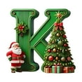 thumbnail image 1 of OAVQHLG3B 26 Green Alphabet Ornaments for Christmas Tree Initial Letter Santa Claus Pendant with Xmas Tree Mini Alphabet Hanging Decorations for Christmas Tree Party Gifts DIY Decor, 1 of 5