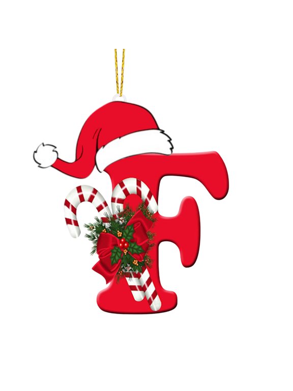 26 Letter Ornaments Christmas Tree Decoration Personalized Christmas Letter Tree Hanging Pendant Xmas Alphabet for DIY Craft Ornaments