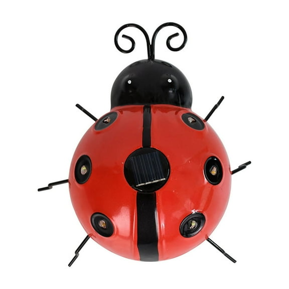 OAVQHLG3B 2PCS Solar Ladybug Light, Waterproof LED Solar Lights Outdoor Ladybug Decorative Tabletop Lanterns for Patio Garden Table Decor, Metal Garden Wall Art Decor