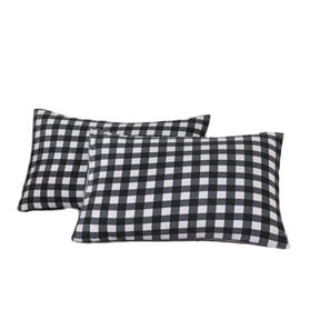 OAVQHLG3B 2Pcs Cotton Striped Standard Pillowcases Set, White and Green Stripes Pattern Printed Pillow Covers with Envelope Closure, 19x29 inch
