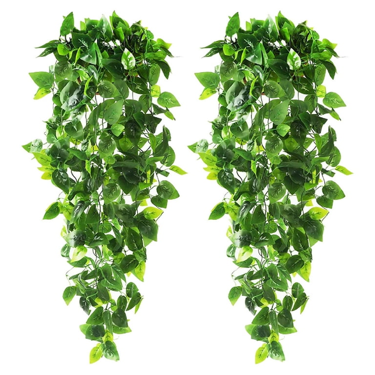 Artificial Hanging Plants 6 Pack Faux Vine Greenery Decorative Trailing Leaves Indoor Outdoor Garden Home Wall Decor Hanging Baskets Decorations