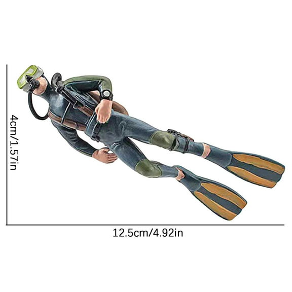 OAVQHLG3B 2pcs Floating Fish Tank Decorations, Cute Little Diver Aquarium Decoration Cartoon Fish Playmate with Floating Device Fish Tank Accessories