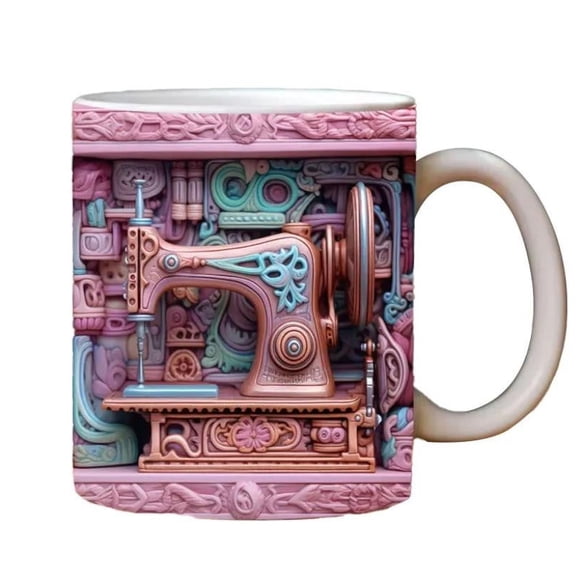 OAVQHLG3B 3D Bookshelf Mug - A Library Shelf Cup, Library Bookshelf Mug, Book Lovers Coffee Mug, Creative Space Design Multi-Purpose Ceramic Mug, Cool Gifts for Readers Bookish 3D White Mug
