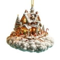 thumbnail image 1 of OAVQHLG3B Christmas Hanging Village Houses Tree Decor, Miniature House Ornament with Candy Cane Reindeer House Snowman Christmas Tree Hanging Pendant, 1 of 6