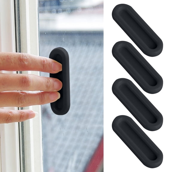 OAVQHLG3B 4 Pieces Self-Stick Instant Cabinet Drawer Handle Helper Auxiliary Kitchen Cabinet Door Window Handle Sticker Convenient Opening Stick-On Handles