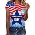 thumbnail image 1 of OAVQHLG3B 4th of July Outfits for Women American Flag Shirt Summer Tops for Women Tops Printe Casual Loose Fit Tee Shirts Blouse Print Round-neck Shirt, 1 of 4