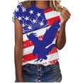 thumbnail image 1 of OAVQHLG3B 4th of July Outfits for Women American Flag T Shirt Summer Tops for Women Tops Printe Casual Loose Fit Tee Shirts Blouse Print Round-neck Shirt, 1 of 4