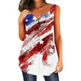 thumbnail image 1 of OAVQHLG3B 4th of July Outfits for Women American Flag T Shirt Summer Tops for Women Sleeveless Love Heart O-Neck Patriotic Shirts Printing Relaxed Tops, 1 of 3