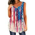 thumbnail image 1 of OAVQHLG3B 4th of July Outfits for Women American Flag T Shirt Summer Tops for Women Sleeveless Love Heart O-Neck Patriotic Shirts Printing Relaxed Tops, 1 of 3