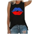 thumbnail image 1 of OAVQHLG3B 4th of July Outfits for Women American Flag T Shirt Summer Tops for Women Summer Tops O-neck Daisy Print Sleeveless Tank T-Shirts Graphic Blouse, 1 of 3