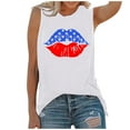 thumbnail image 1 of OAVQHLG3B 4th of July Outfits for Women American Flag T Shirt Summer Tops for Women Summer Tops O-neck Daisy Print Sleeveless Tank T-Shirts Graphic Blouse, 1 of 4