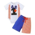 thumbnail image 1 of OAVQHLG3B 4th of July Baby Girl Outfits Summer Print Top Romper Shorts Two-piece Set Children's Clothing, 1 of 9
