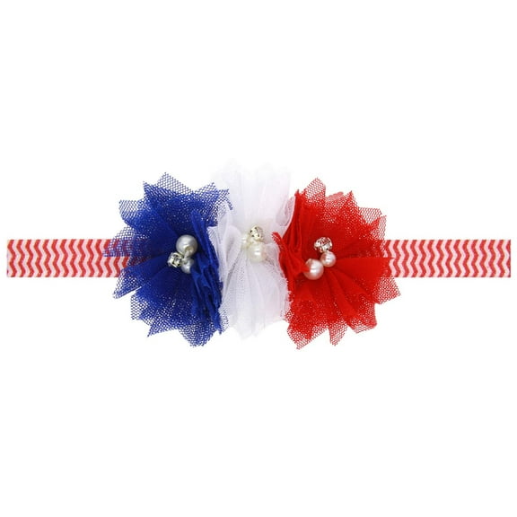 OAVQHLG3B 4th of July Baby Headband,Flower America Flag Headband,independence Day Headwear Hairband Fourth of July Accessories