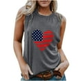 thumbnail image 1 of OAVQHLG3B 4th of July Clothes for Women American Flag Patriotic T-Shirts Independence Day Women's Printed Vest Adult Girls Summer Vest Blouse, 1 of 1