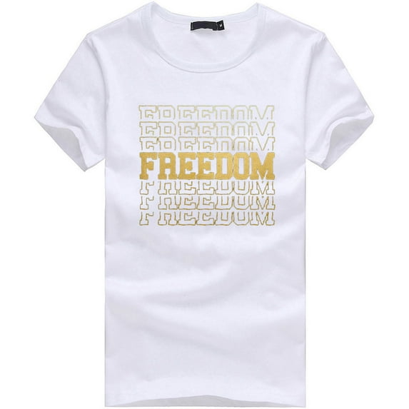 OAVQHLG3B 4th of July Outfits for Women American Flag T Shirt O-Neck Patriotic Shirts Print Short Sleeve Top T-Shirt Blouse