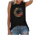 thumbnail image 1 of OAVQHLG3B 4th of July Outfits for Women American Flag T Shirt O-Neck Sleeveless Patriotic Shirts Flag Print Tank Tops Shirts, 1 of 4