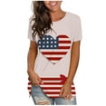 thumbnail image 1 of OAVQHLG3B 4th of July Outfits for Women American Flag T Shirt Summer Casual Round-neck Shirt T Short Sleeve Letters Print Tees Tops Blouse, 1 of 1