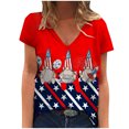thumbnail image 1 of OAVQHLG3B 4th of July Outfits for Women American Flag T Shirt Summer Tops for Women Tops Printe Casual Loose Fit Tee Shirts Blouse Print V-neck Shirt, 1 of 5