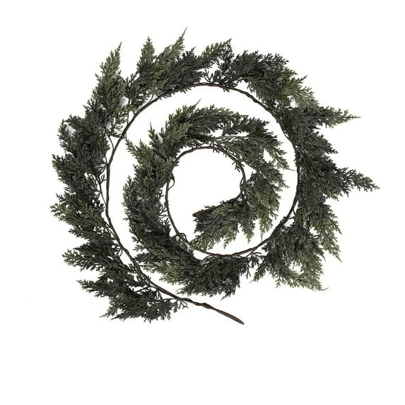 OAVQHLG3B 5.9ft Artificial Cedar Garland, Faux Green Christmas Greenery, For Fireplace, Indoor Outdoor Decor