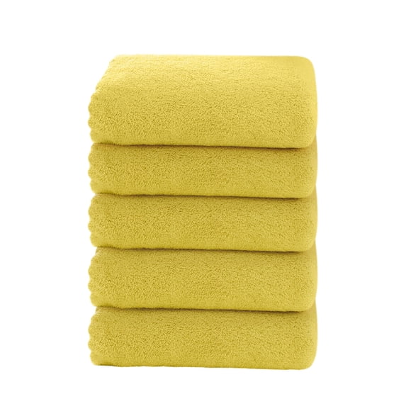 OAVQHLG3B 5 Pack Velvet Washcloths Set, Soft & Highly Absorbent Face Towels for Bath, Spa & Gym, Soft Fingertip Towels Quick Drying Microfiber Hand Towel 24” x 12” Wash Cloths