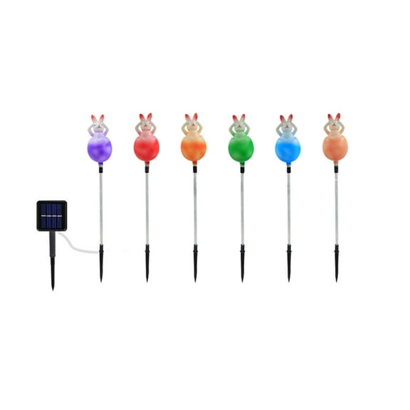 OAVQHLG3B 6 Packs Solar Easter Egg Pathway Lights for Easter Decorations Outdoor,Easter Egg Decorations Lights, Waterproof Outdoor Solar Easter Lights for Garden Yard Pathway Lawn Grave