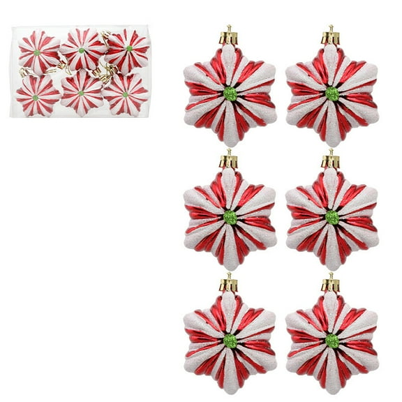 OAVQHLG3B 6 Pcs Star Ornaments Christmas Tree Decoration 3D Star 6 Point Star Christmas Tree Hanging Pendants for Holiday Wedding Christmas Party Decoration