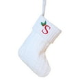 thumbnail image 1 of OAVQHLG3B 7.9 Inches Mini Christmas Stocking, White Initial Alphabet Embroidered Lettetr Christmas Decor Stocking, Personalized Knit Mini Xmas Stocking for Family Holiday Xmas Tree Decor, 1 of 5