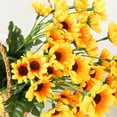 thumbnail image 1 of OAVQHLG3B 7 heads Yellow Sunflowers Artificial Flowers Mini Fake Sunflowers Bouquet with Stems for Home Decoration Party DIY Wedding Bouquets Outdoor Indoor Decoration, 1 of 9