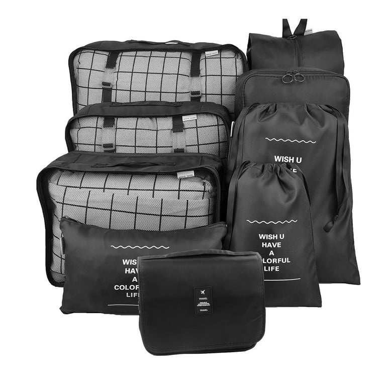 OAVQHLG3B 9 Set Packing Cubes,Travel Luggage Packing Organizers