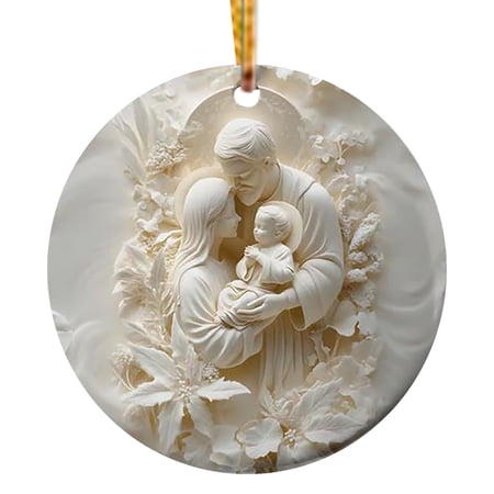 OAVQHLG3B Nativity Christmas Ornament, Mother Mary and Jesus Ornament, Christmas Hanging Ornament, Christian Decoration for Christmas Tree, Nativity Scene Ornaments Hanging Decor for Women Mom