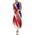 thumbnail image 1 of OAVQHLG3B American flagSummer Dress for Women 4th of July Outfits for Women Summer Casual Sleeveless Halter Neck Suspender Skirt Slit Maxi Print Dress, 1 of 4