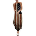 thumbnail image 1 of OAVQHLG3B American flagSummer Dress for Women 4th of July Outfits for Women Summer Casual Sleeveless Halter Neck Suspender Skirt Slit Maxi Print Dress, 1 of 5