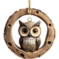 thumbnail image 1 of OAVQHLG3B Animal Christmas Ornament, Owl Ornaments for Christmas Tree, 2D Acrylic Forest Owl Raccoon Animal Hanging Ornaments for Christmas Tree Holiday Party Gifts Decoration, 1 of 6