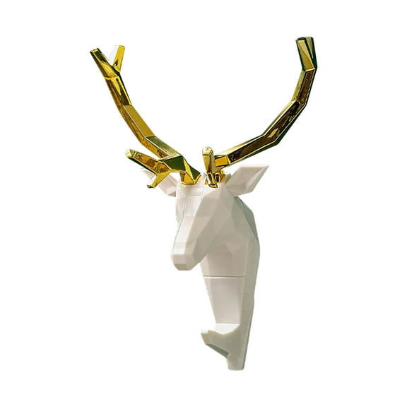 OAVQHLG3B Animal Hook Free Punch Deer Head Coat Hook Wall Coat Hook Key Wall Mount