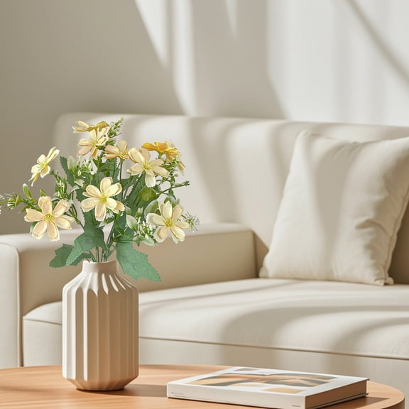 OAVQHLG3B Artificial Daisy Flowers Outdoor Silk Flower Artificial Wildflowers for Decoration Faux Flowers for Vase Floral Arrangements Home Table Centerpieces Indoor Garden