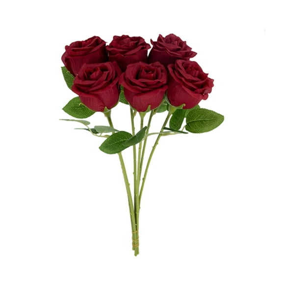 OAVQHLG3B Artificial Rose Bouquet, Realistic Cloth Flowers with Plastic Leaves, Faux Floral Decoration Bundles for Wedding Bridal Centerpieces, DIY Table Flower Decor