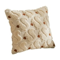 OAVQHLG3B Autumn Plush Pillow, 3D Leaf Embroidery, Harvest Festival Decor for Sofa, Living Room