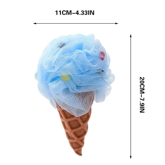OAVQHLG3B Bath Loofah Sponge Ice Cream Cone Shower Sponge Exfoliating Mesh Pouf Bath Ball Body Scrubber Exfoliator for Men Women