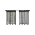 thumbnail image 1 of OAVQHLG3B Black Sheer Tier Curtains 24 X30 Inch Length, Small Window Curtains Treatment for Bathroom/Living Room/Cafe/Basement, Short Voile Curtain Tiers, 1 of 4