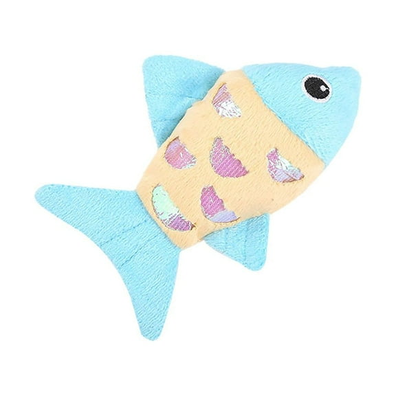 OAVQHLG3B Cartoon Fishes Catnip Toys Cat Chew Fish Interactive Teeth Grinding Catmint Plush Plaything Kitty