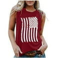 thumbnail image 1 of OAVQHLG3B Casual Summer Tank Top for Women 4th of July Outfits for Women O-Neck Sleeveless American Flag Flag Print Tank Tops Shirts, 1 of 4