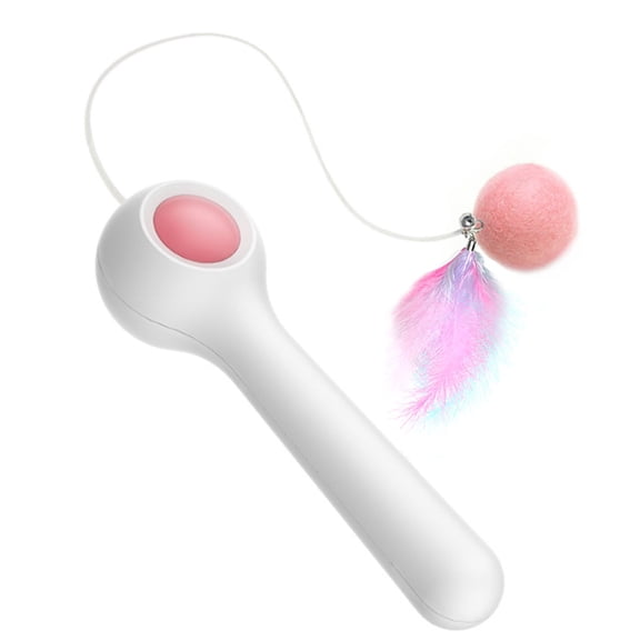 OAVQHLG3B Cat Feather Teaser Toy,Cat Toys Wand Retractable Interactive Feather Teaser Cat Toy for Indoor Kitty Cat Exercise