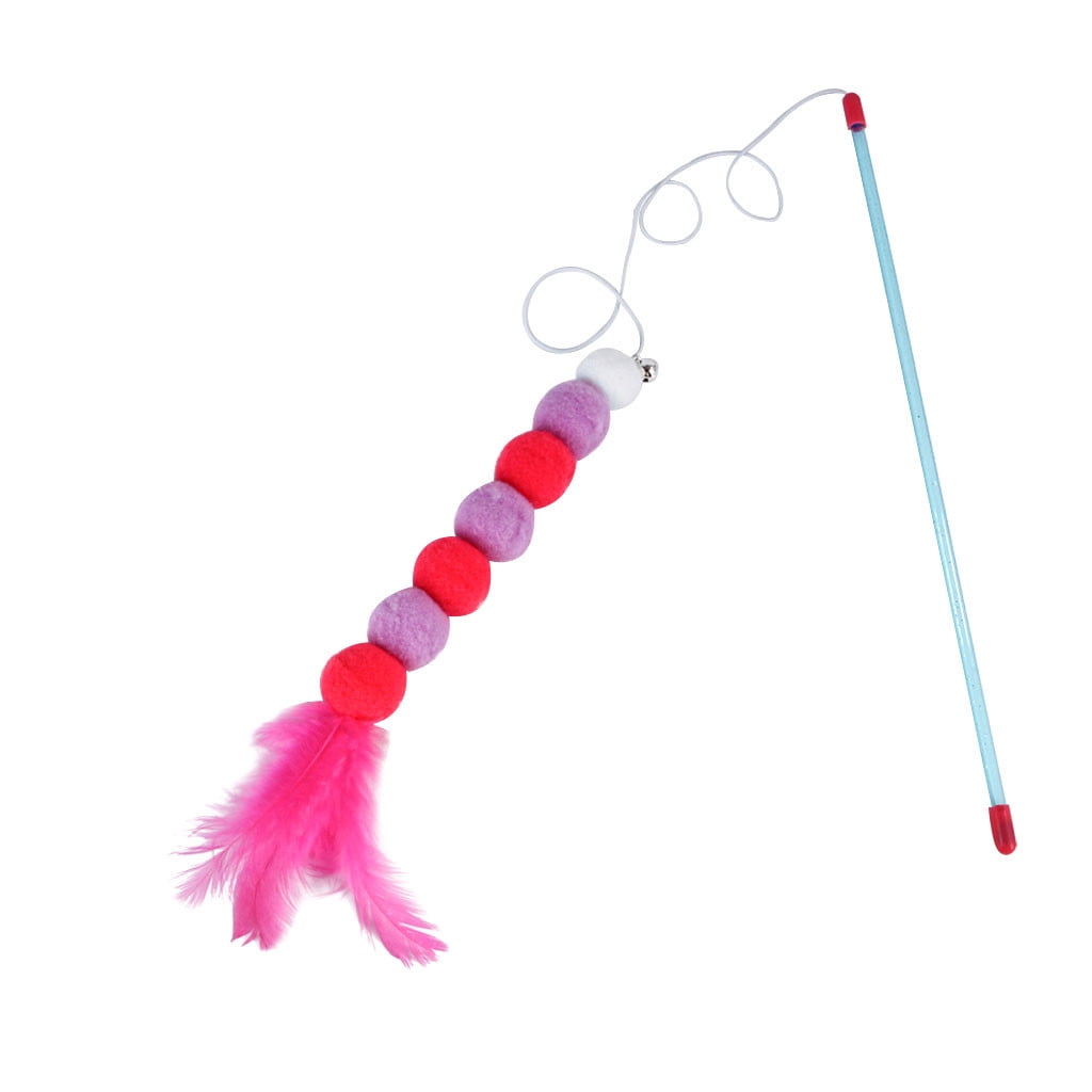 OAVQHLG3B Cat Wand Toys, Interactive Cat Toys with Feather Refills
